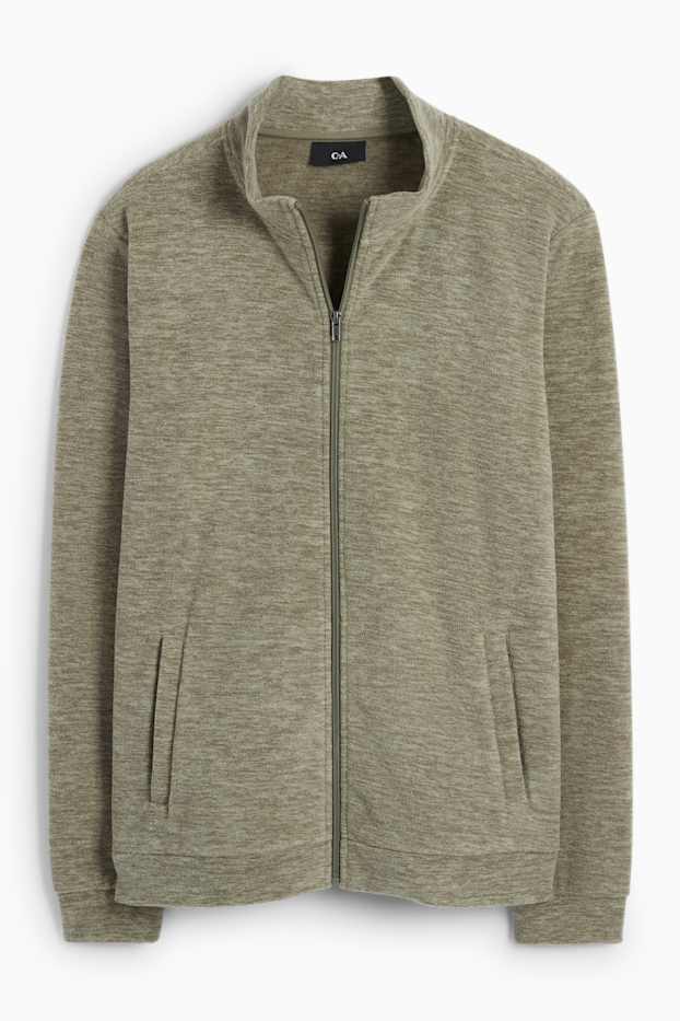 Herren - Fleecejacke - braun / grün