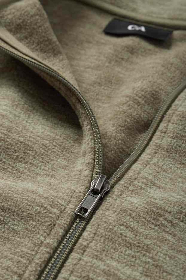 Herren - Fleecejacke - braun / grün