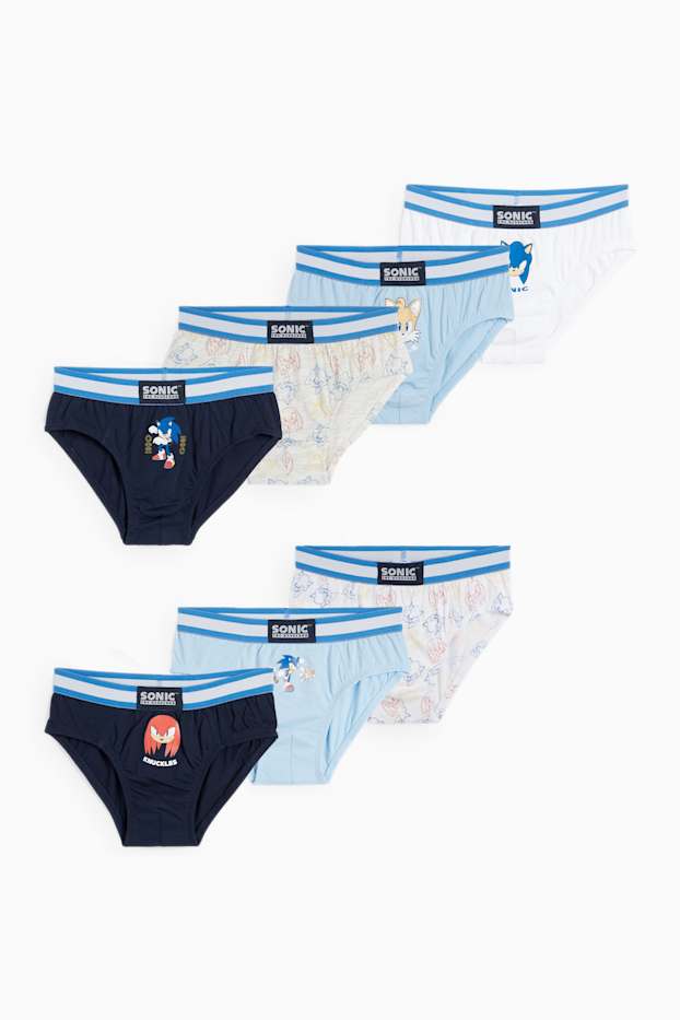 Enfants garçons - Lot de 7 - Sonic - slips - bleu