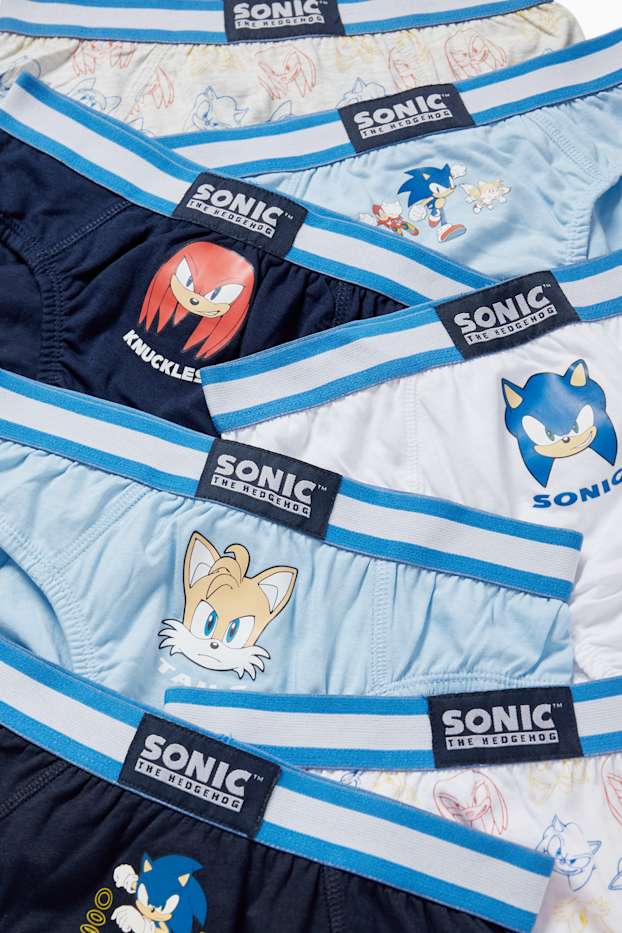 Enfants garçons - Lot de 7 - Sonic - slips - bleu