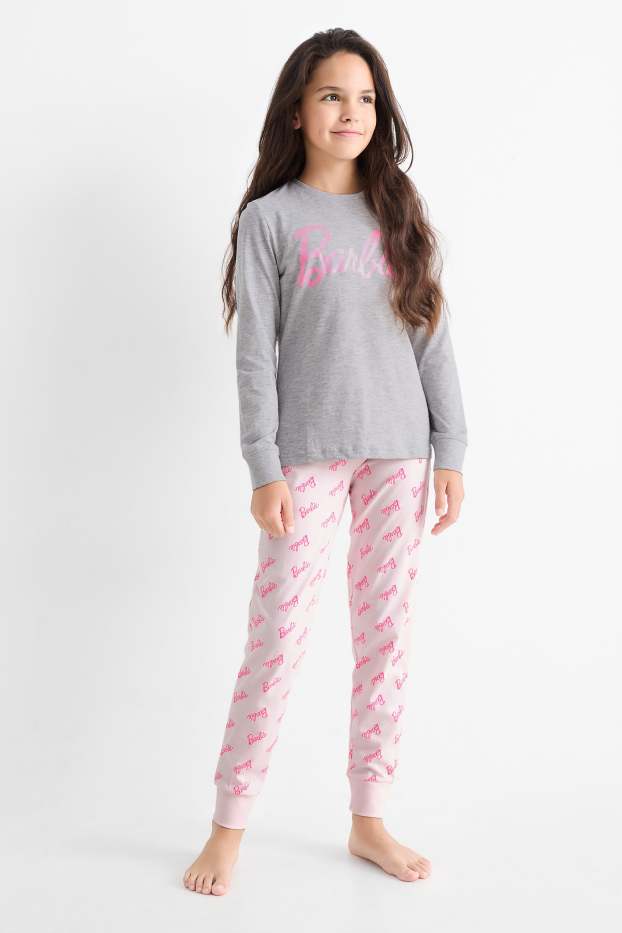 Enfants filles - Barbie - pyjama - 2 pièces - gris