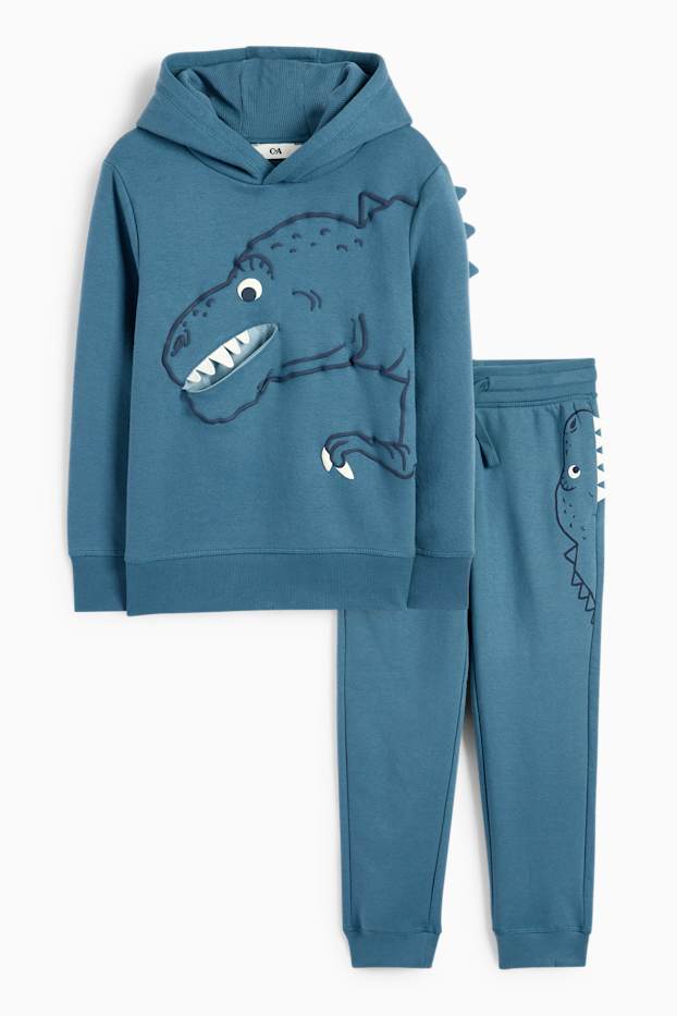 Kinderen: jongens - Dino - set - hoodie en joggingbroek - 2-delig - blauw