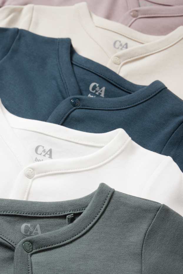 Unisex - Set van 5 - baby-pyjama - donkergrijs