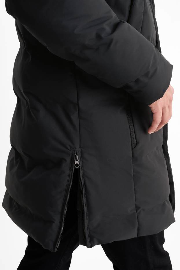 Men - Parka with hood - winter- water-repellent - black