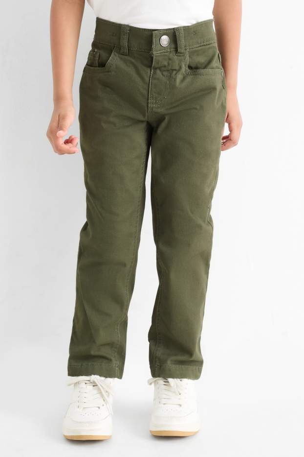 Enfants garçons - Lot de 4 - 2 pantalons chauds et 2 jeans chauds - vert