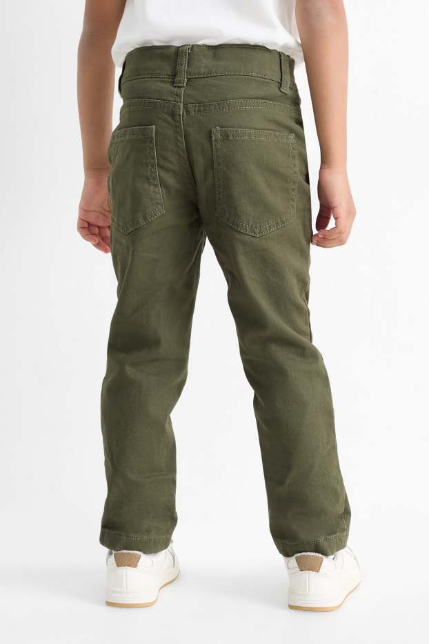 Enfants garçons - Lot de 4 - 2 pantalons chauds et 2 jeans chauds - vert