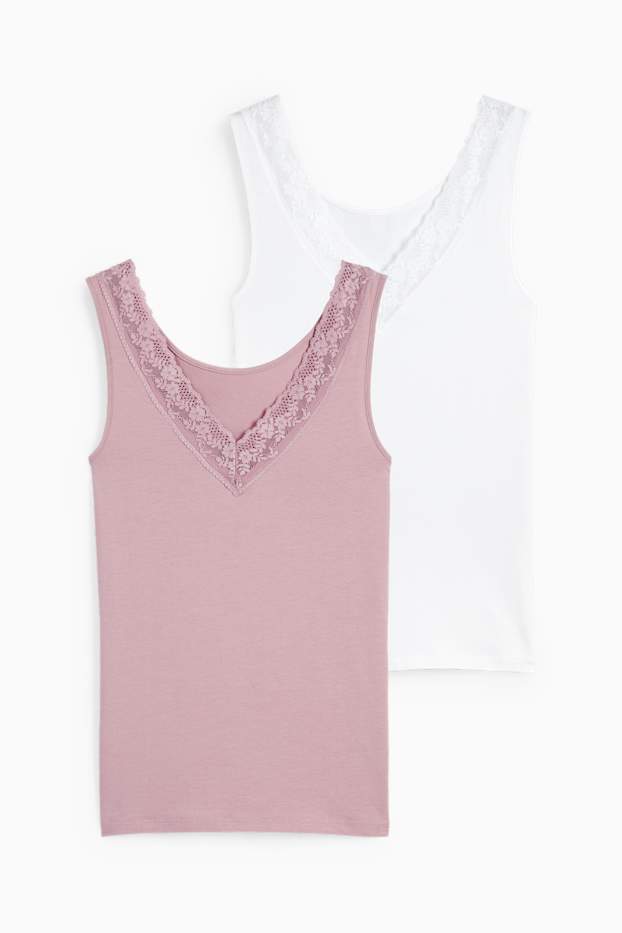 Femmes - Lot de 2 - caracos - rose foncé