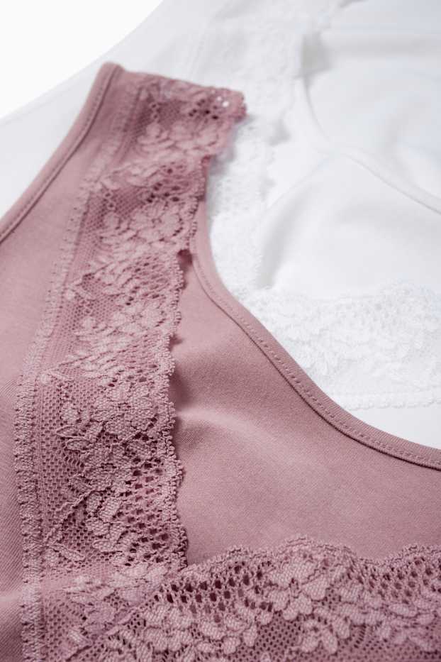 Femmes - Lot de 2 - caracos - rose foncé