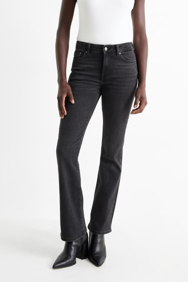 Dames - Bootcut jeans - mid waist - LYCRA® - zwart