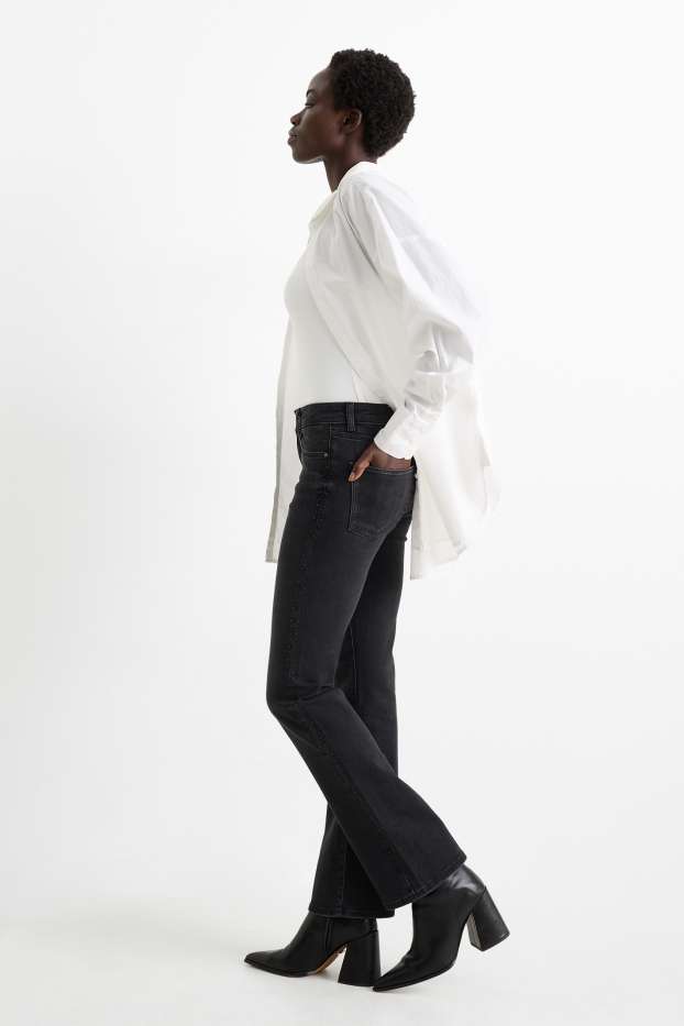 Dames - Bootcut jeans - mid waist - LYCRA® - zwart