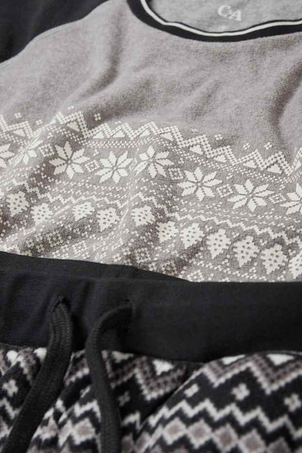 Hommes - Pyjama en polaire - gris foncé