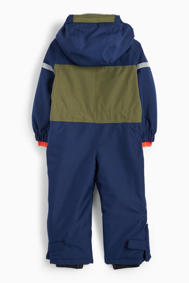 Kinder Jungen - Skianzug mit Kapuze - wasserdicht - dunkelblau