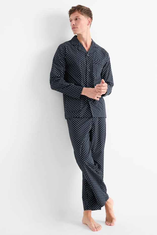 Uomo - Pigiama - fantasia - blu scuro