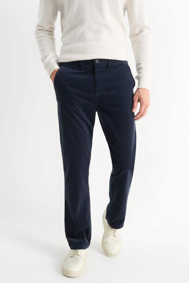 Home - Pantalons de pana - regular fit - blau fosc