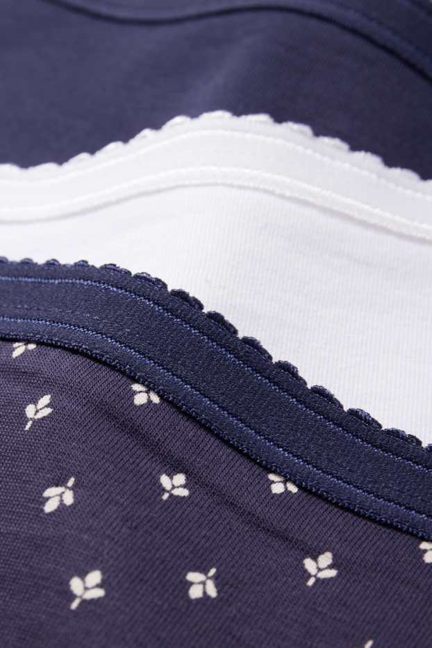 Dames - Set van 3 - slip - donkerblauw