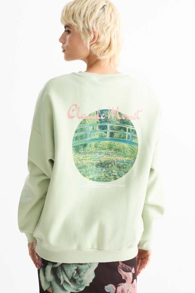 Dames - Sweatshirt - Claude Monet - lichtgroen