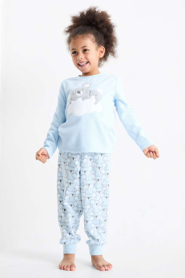 Bambine - Koala - pigiama di pile - 2 pezzi - azzurro