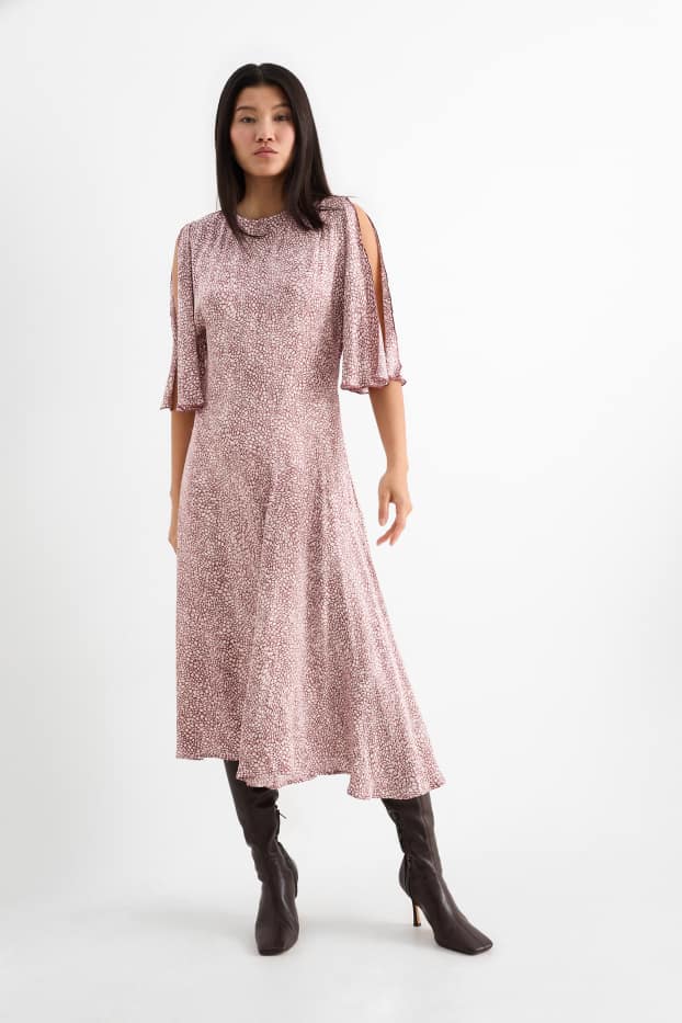 Damen - Viskose-Kleid - gemustert - rosa
