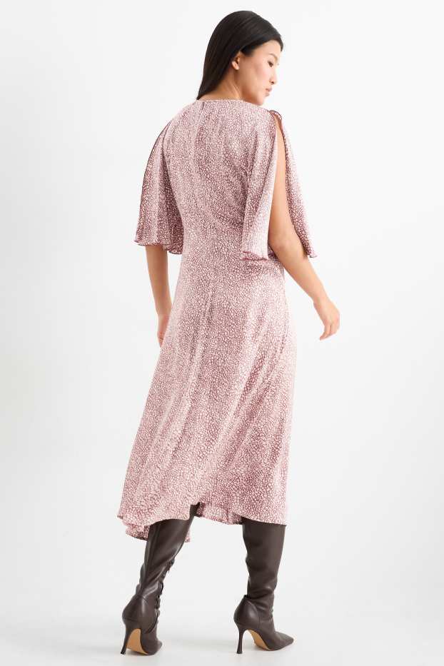 Damen - Viskose-Kleid - gemustert - rosa