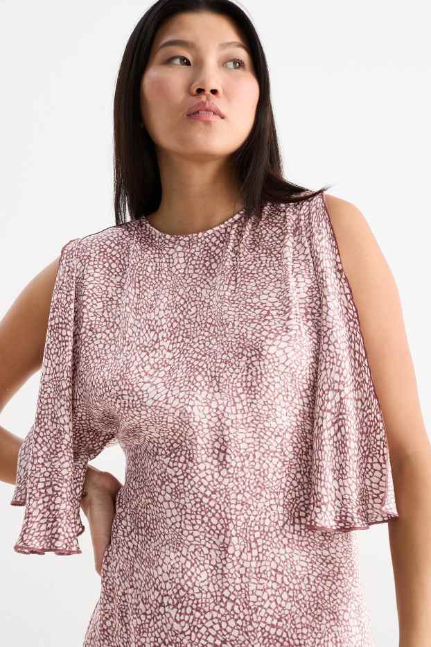 Damen - Viskose-Kleid - gemustert - rosa