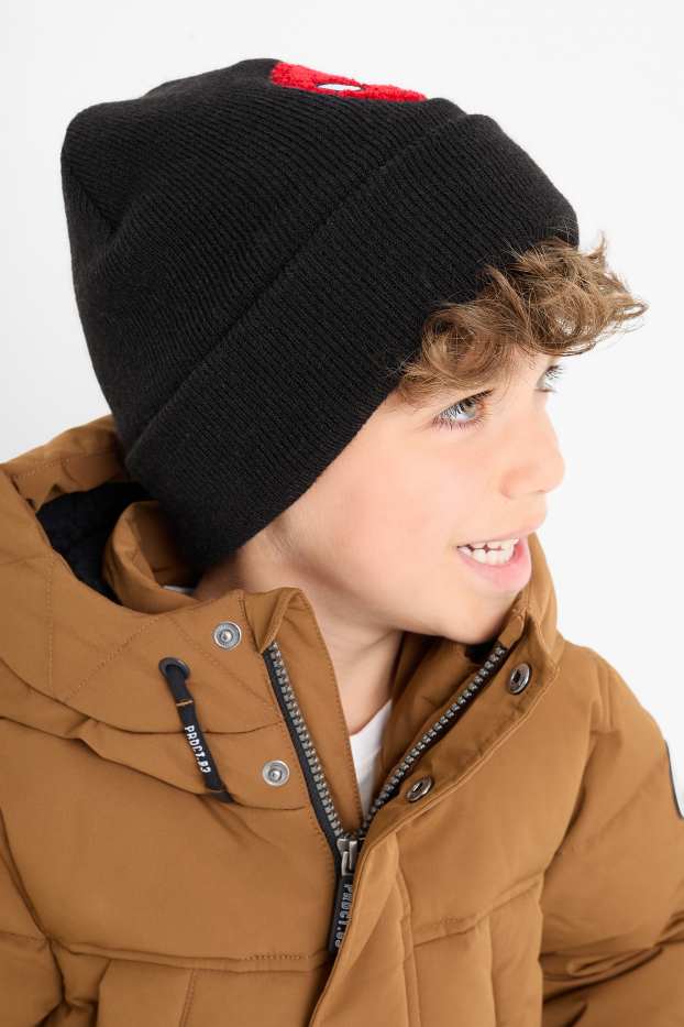 Enfants garçons - Spider-Man - bonnet rond - noir