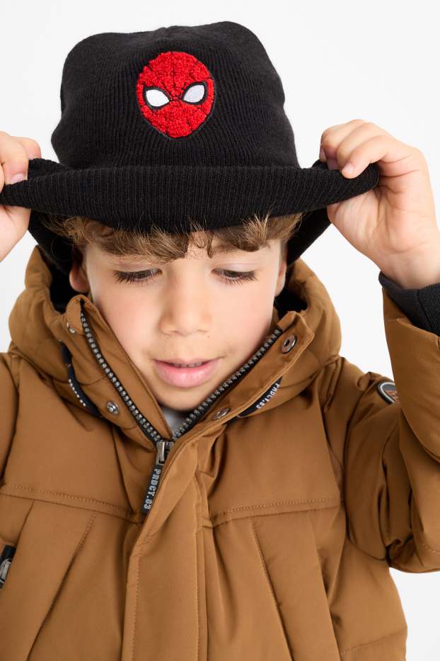 Enfants garçons - Spider-Man - bonnet rond - noir