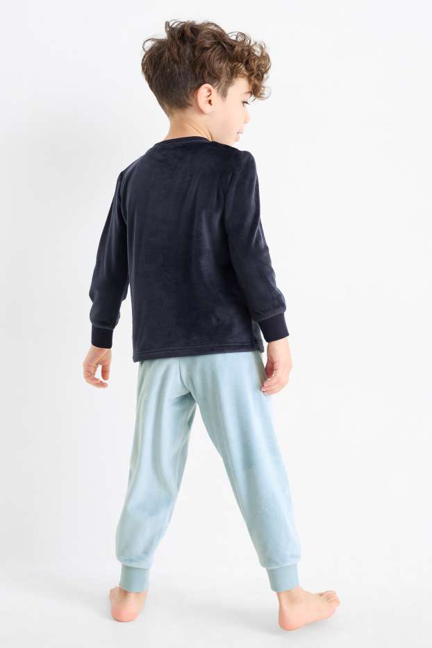Kinder Jungen - Multipack 2er - Waldtiere - Winterpyjama - 4 teilig - dunkelblau