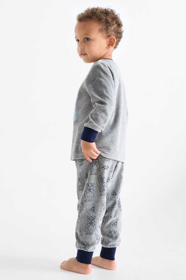 Copii - Băieți - Monstru - pijama de iarnă - 2 piese - gri