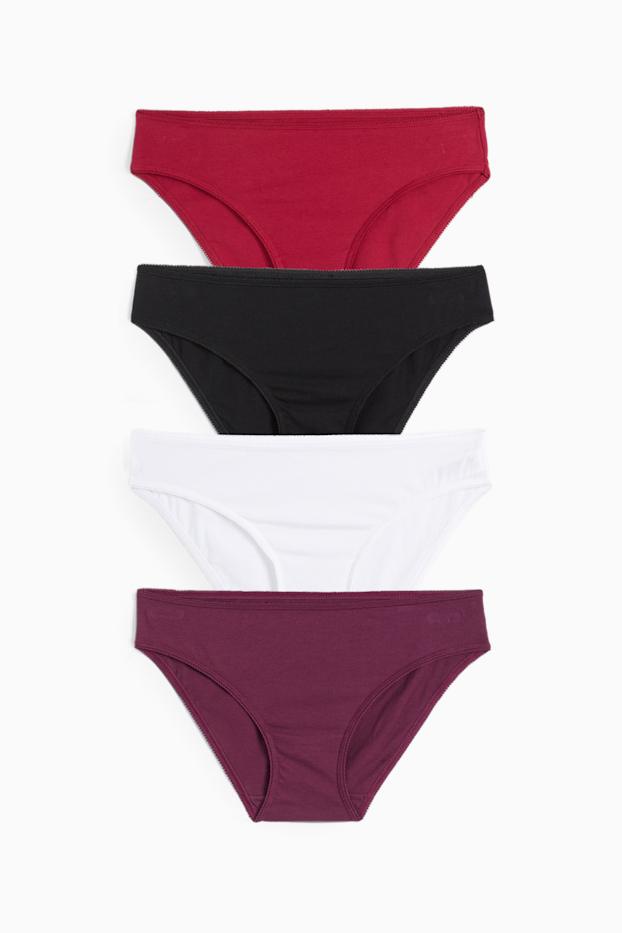 Femmes - Lot de 4 - culottes - rose foncé