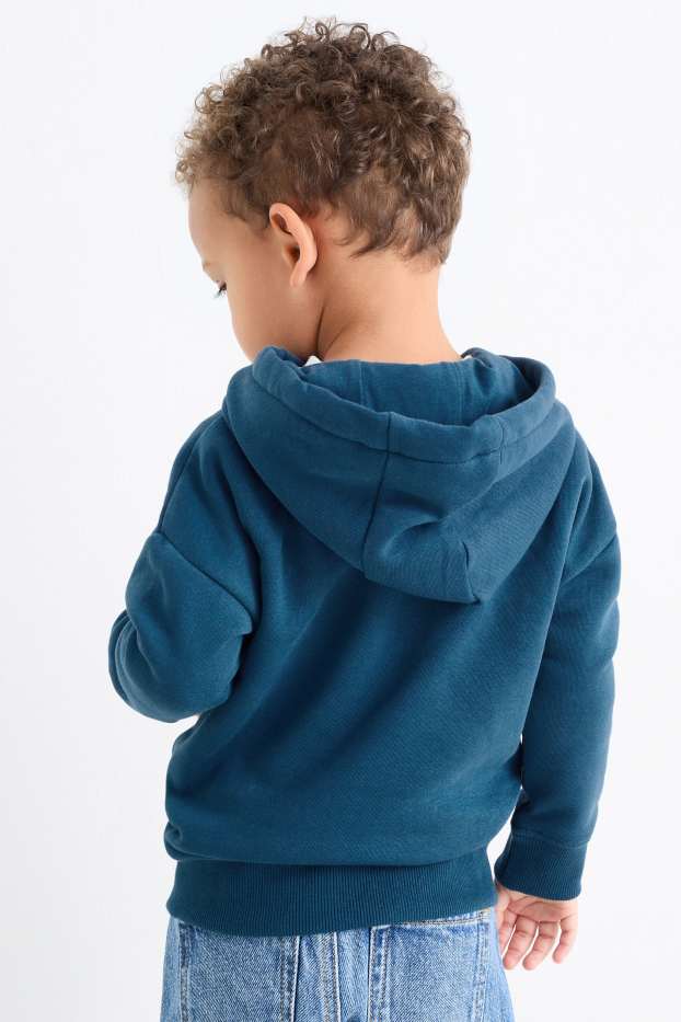 Kinderen: jongens - Set van 2 - truck - hoodie en sweatshirt - turquoise