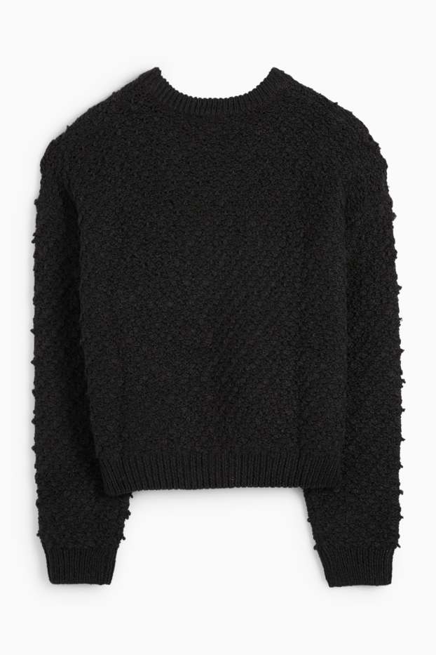 Femmes - Pull en bouclé - noir