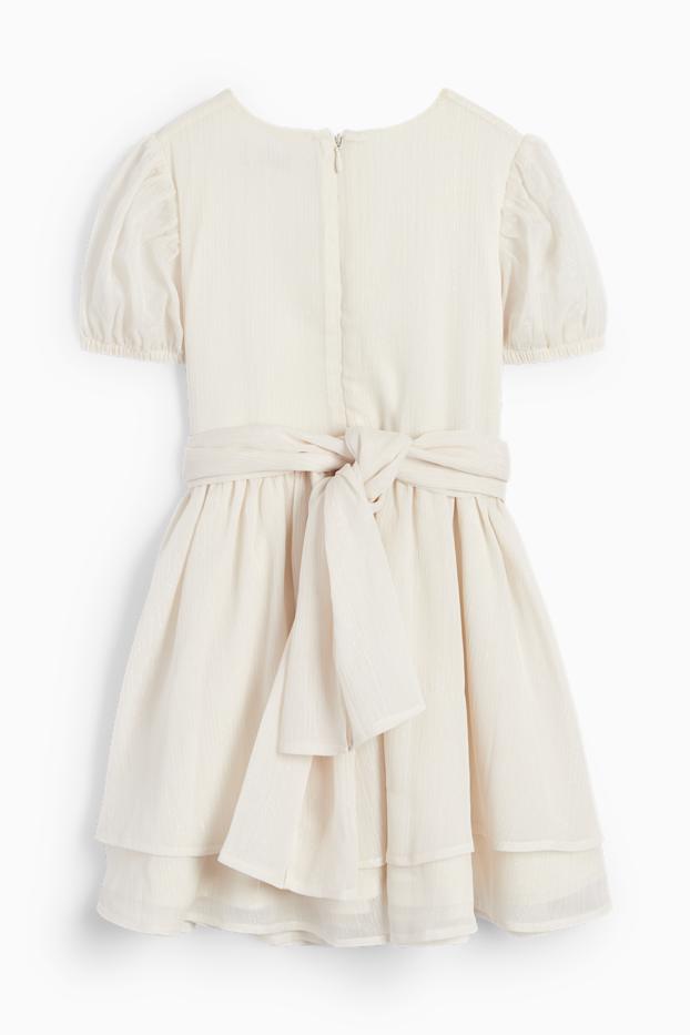 Nena - Flors - vestit - brillant - texturat - beix clar