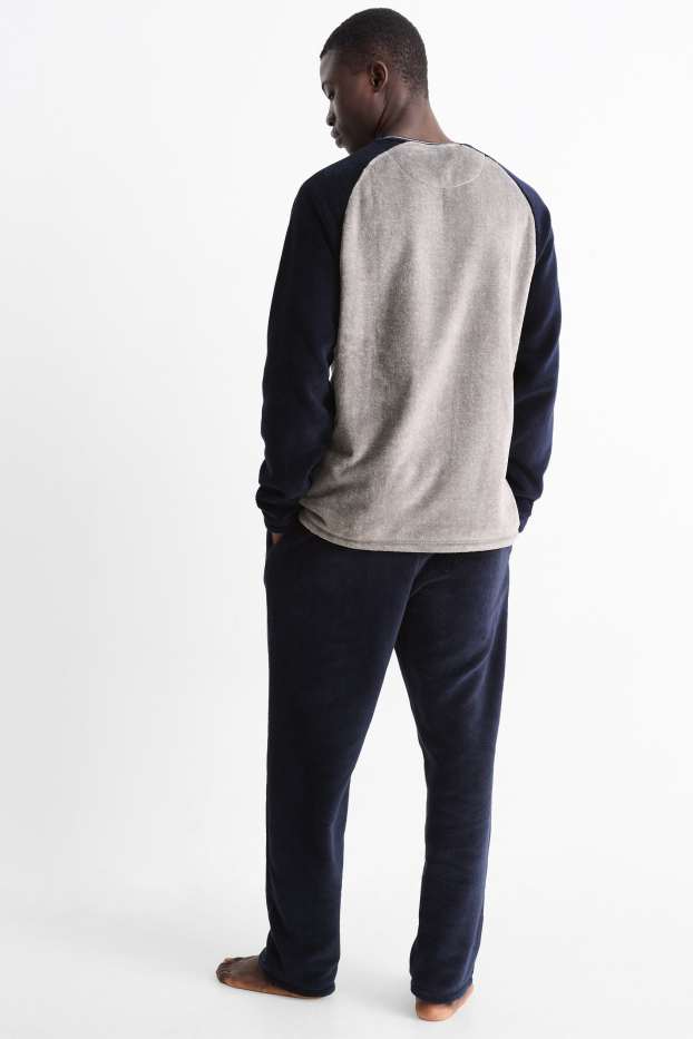 Men - Fleece pyjamas - gray