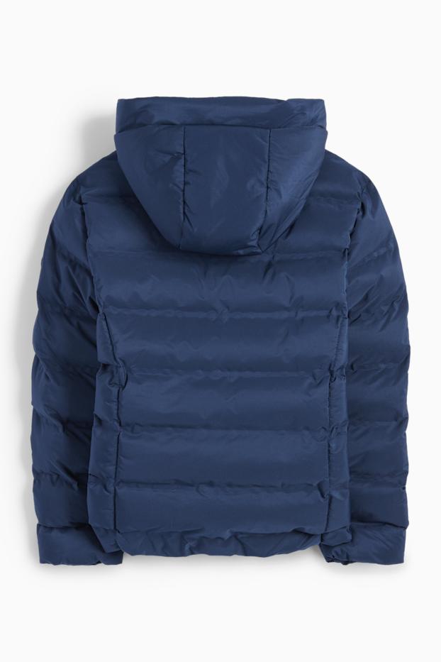 Children Girls - Quilted jacket with hood - water-repellent - dark blue