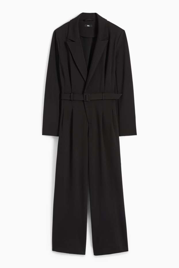 Dames - Jumpsuit met ceintuur - zwart