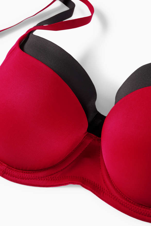 Mujer - Pack de 2 - sujetadores con aros - FULL COVERAGE - rojo / negro