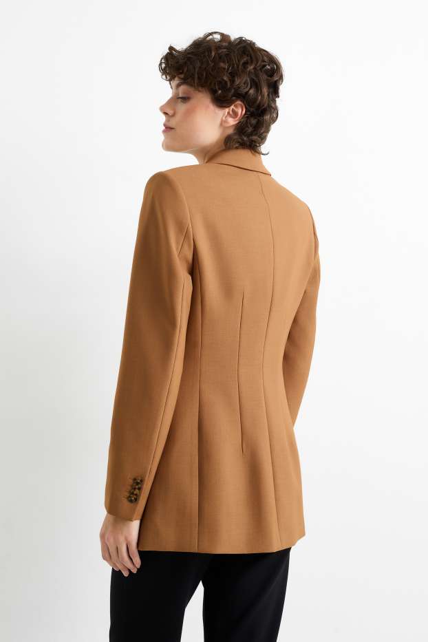 Femmes - Blazer long - cintré - marron clair