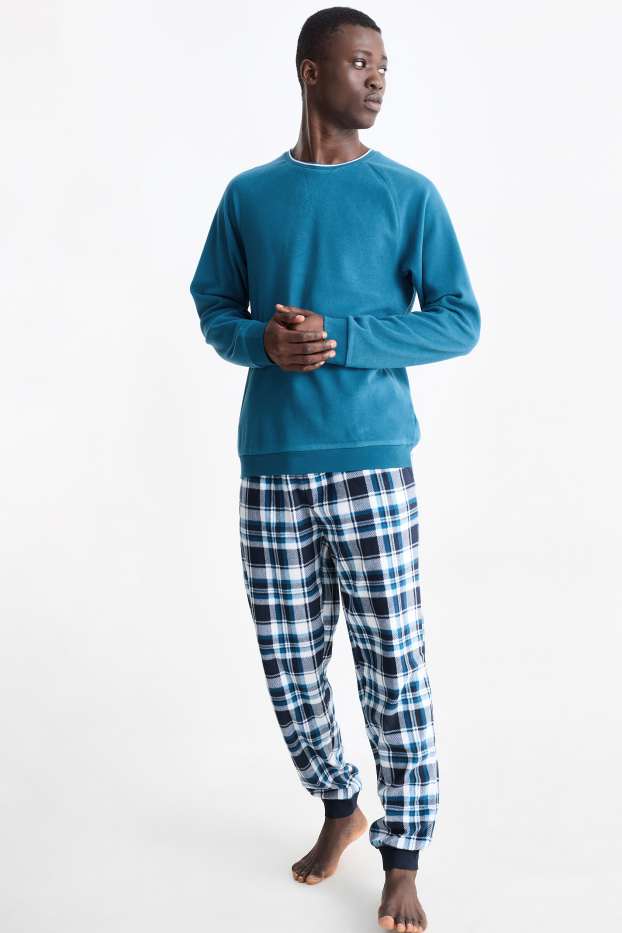 Hommes - Pyjama en polaire - bleu foncé