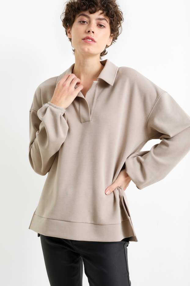 Femmes - Sweat basique - taupe