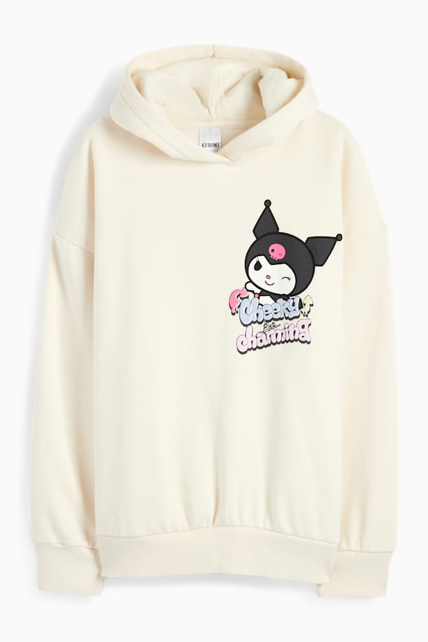 Enfants filles - Kuromi - sweat à capuche - crème