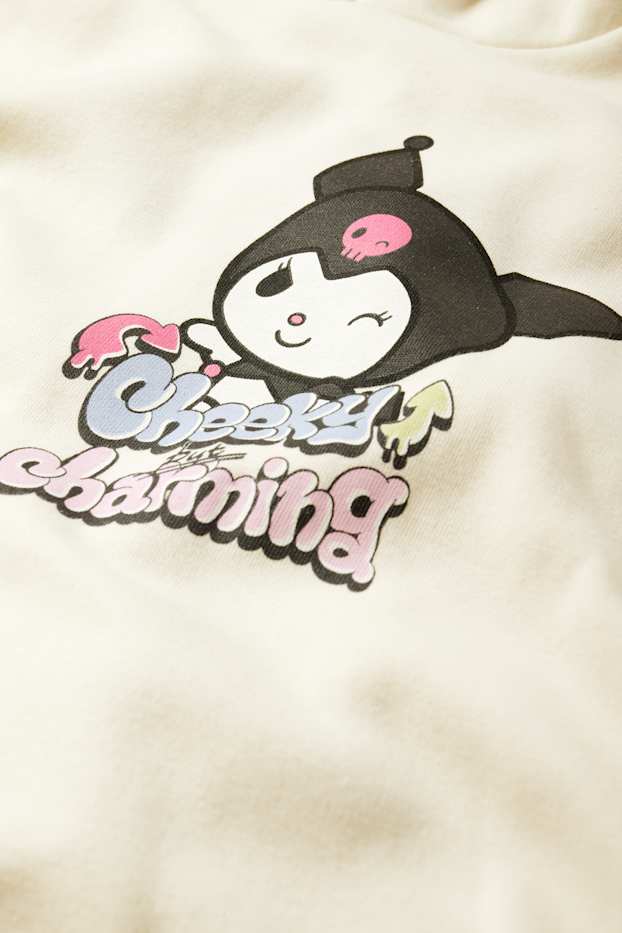 Enfants filles - Kuromi - sweat à capuche - crème