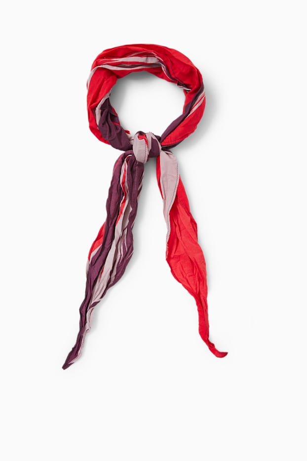 Dames - Sjaaltje - met patroon - rood