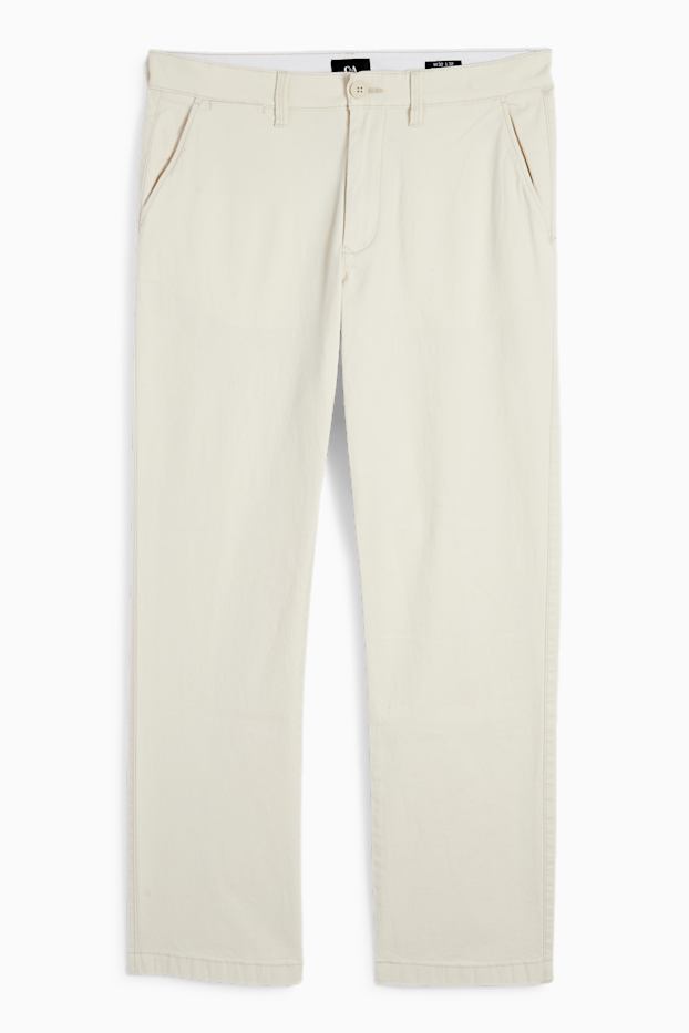 Uomo - Pantaloni chino - regular fit - bianco crema