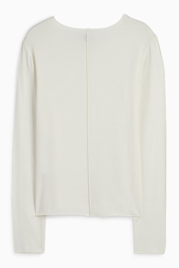 Damen - Langarmshirt - cremeweiß