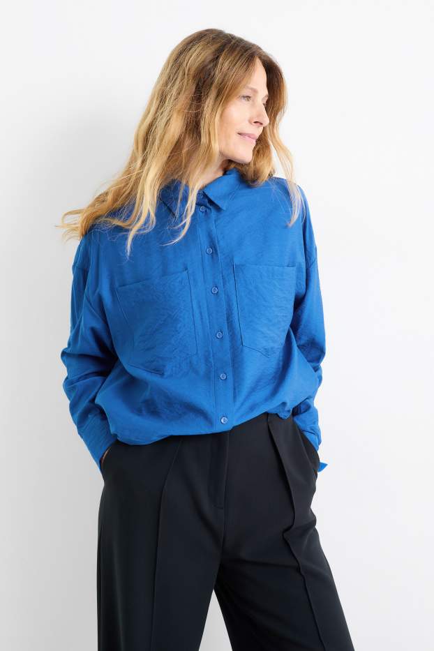 Damen - Bluse - blau