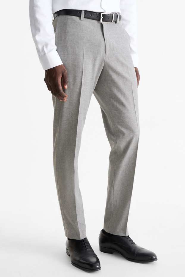 Hombre - Pantalón de vestir - colección modular - slim fit - Flex - gris