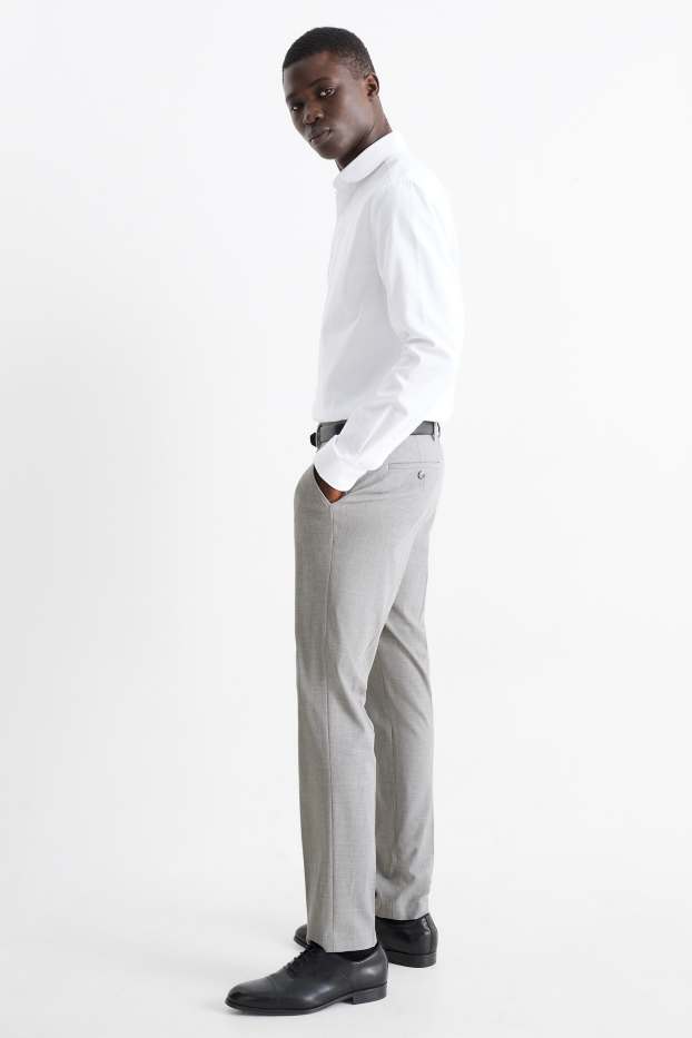 Hombre - Pantalón de vestir - colección modular - slim fit - Flex - gris