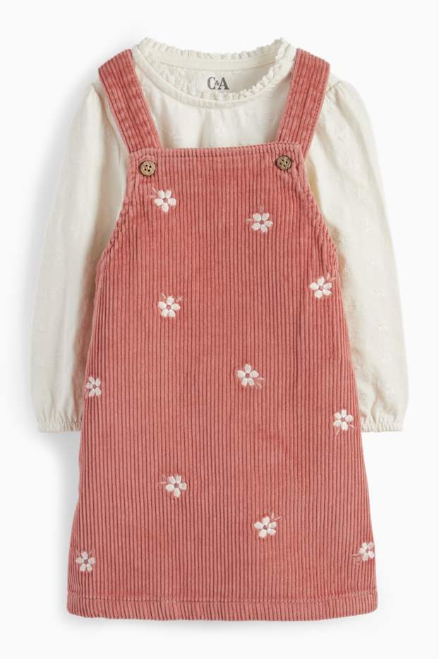 Bébés filles - Petites fleurs - ensemble bébé - 2 pièces - rose foncé