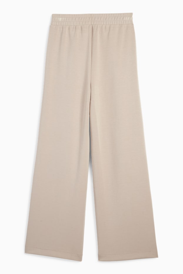 Femei - Pantaloni din jerseu - talie medie - straight fit - taupe