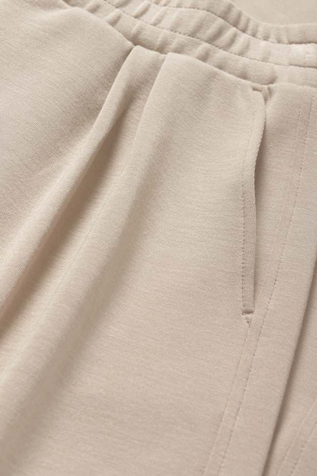 Femei - Pantaloni din jerseu - talie medie - straight fit - taupe